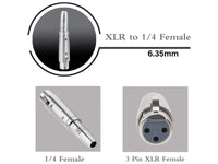 XLR 3Pin  Female to 6.35mm Female