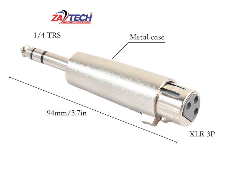 XLR 3Pin Female to 6.35mm male Mono