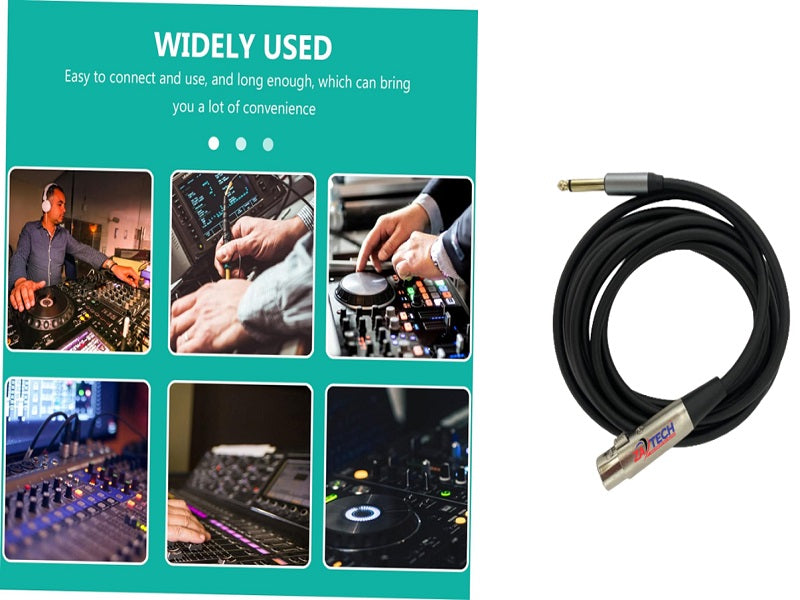 XLR Female/6.35 Male Microphone Cab 3M