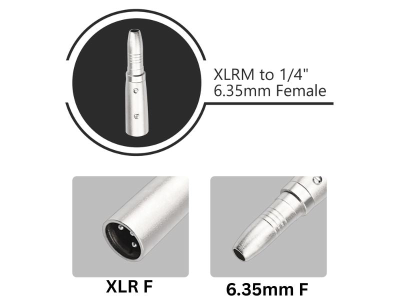 XLR 3Pin Male to 6.35mm Female