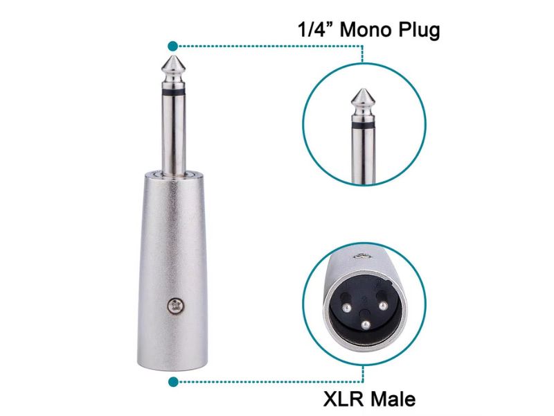 XLR 3Pin male to 6.35mm male Mono