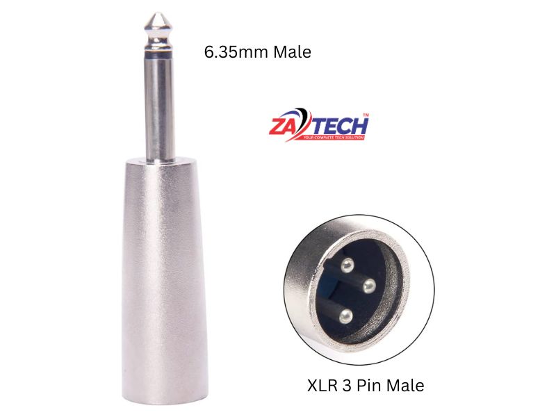 XLR 3Pin male to 6.35mm male Mono