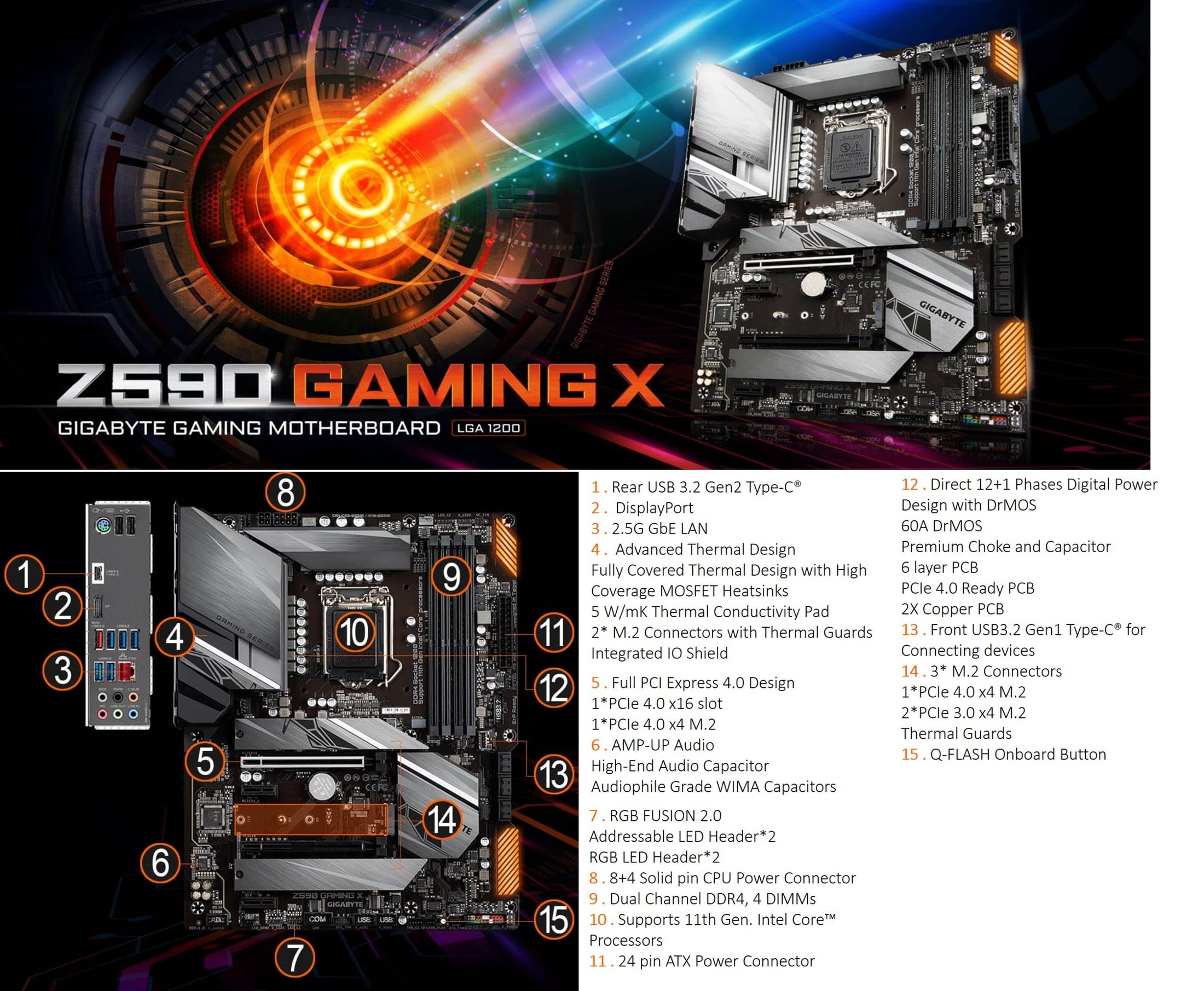 GIGABYTE Z590 Gaming X Motherboard Intel