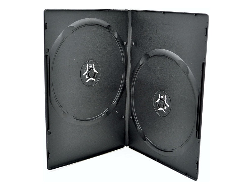 ZATECH Double DVD Case 14mm Black - Holds 2 Discs, CD/DVD Storage (ZA-006)