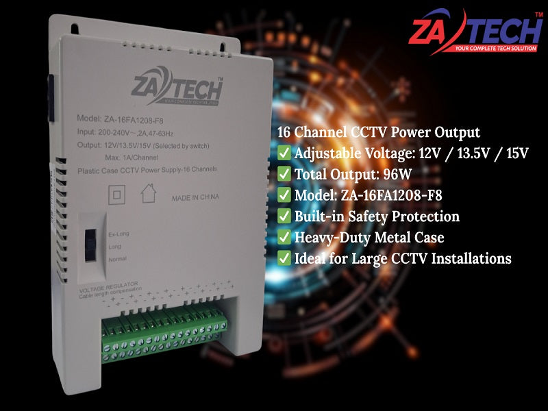 ZATECH 16Ch Indoor Power Supply