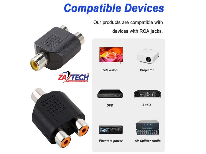 ZATECH Rca Female X 2 Rca Female