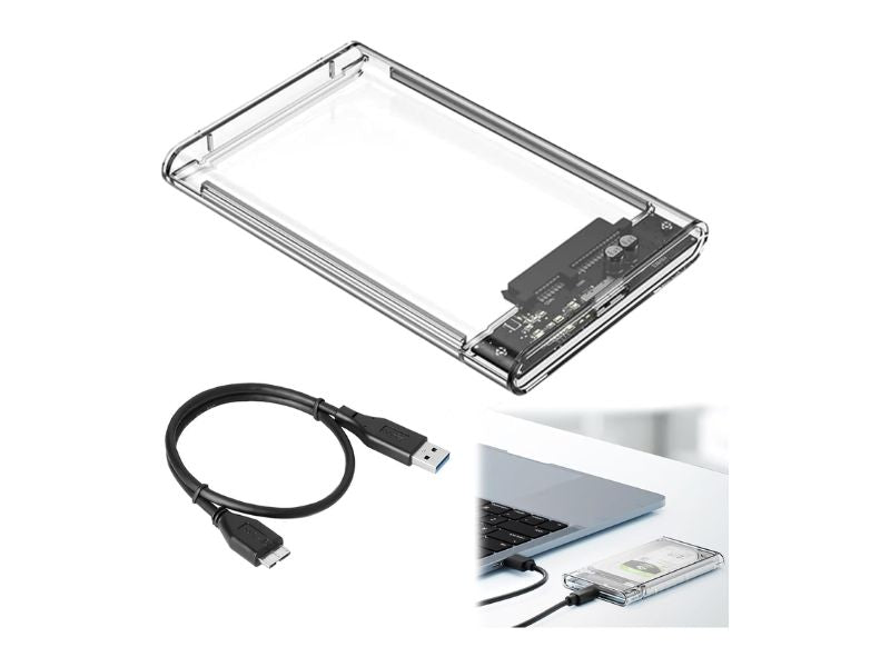 ZATECH 2.5"Clear External Hdd Enclouser