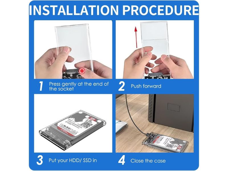 ZATECH 2.5"Clear External Hdd Enclouser