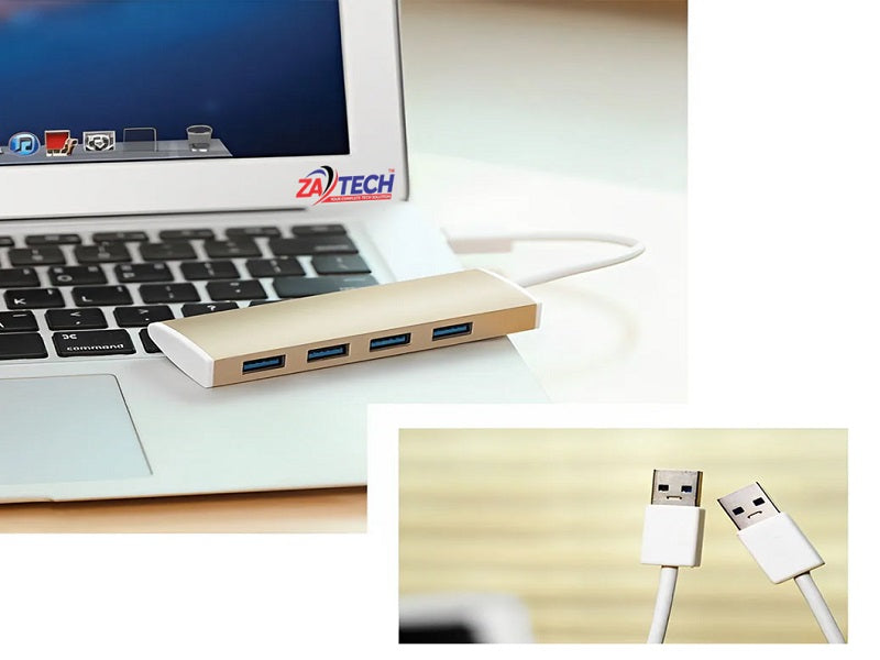 ZATECH 4Port Hub Gold Usb 2.0 480 Mbps