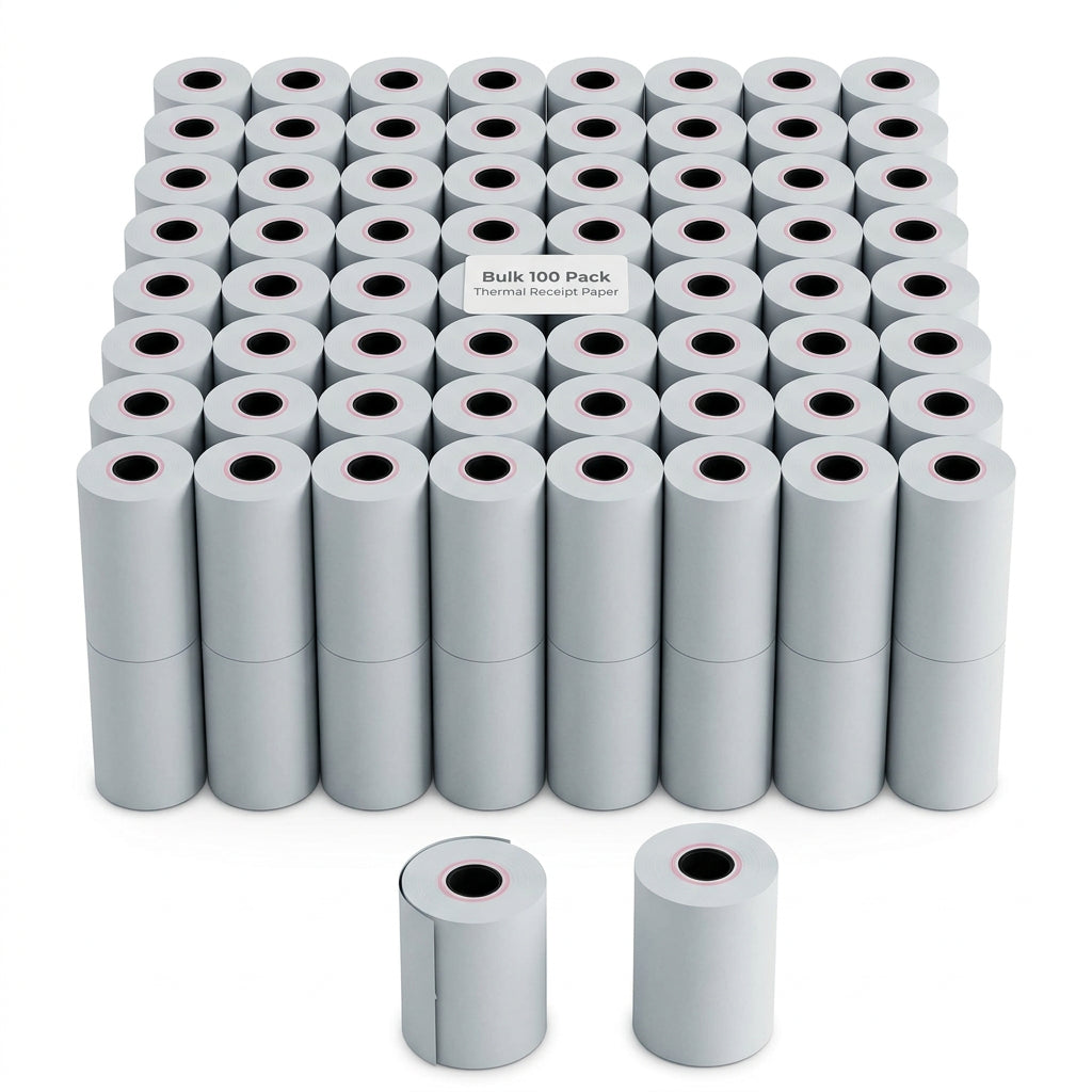 ZAPOS Thermal Till Roll 57x40mm 55gsm - Pack of 100 Receipt Rolls (ZA-57X40X100-55GSM)