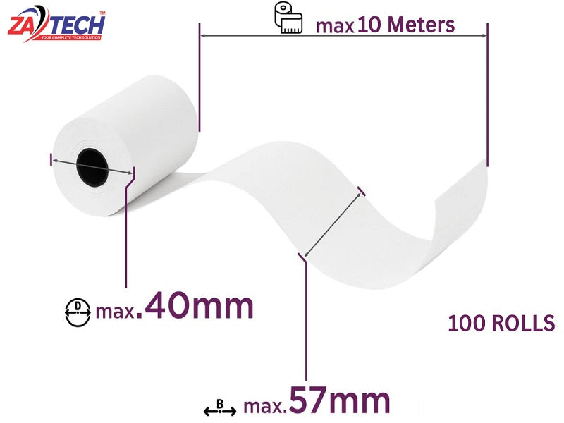 ZAPOS Thermal Till Roll 57X40X100(70Gsm)