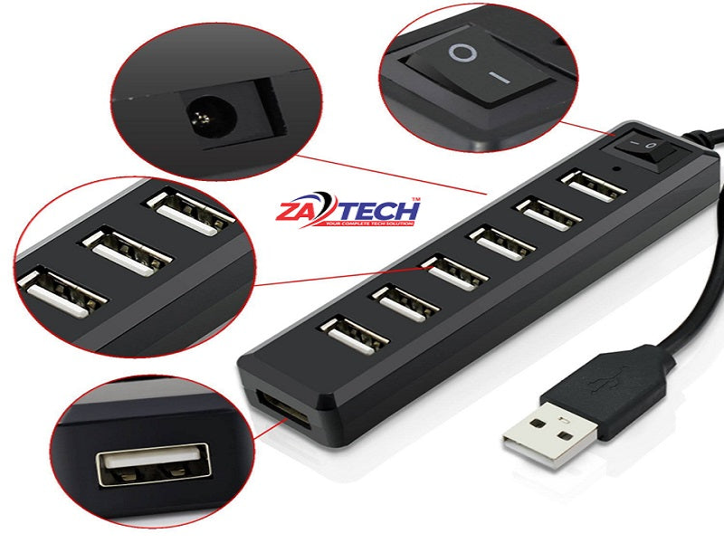 ZATECH 7 Port Usb Hub 2.0 -480Mbps