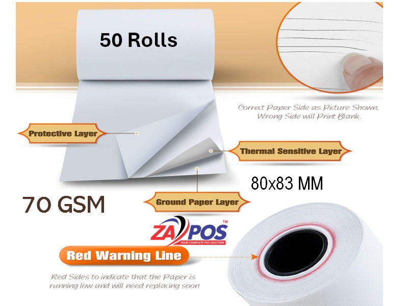 ZAPOS Thermal Till Roll 80 X 83Mm 50 Pk