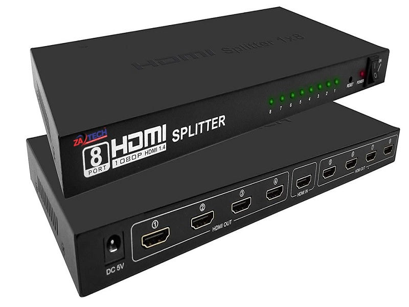 ZATECH 8Port Hdmi Splitter 1080P 3D Supp