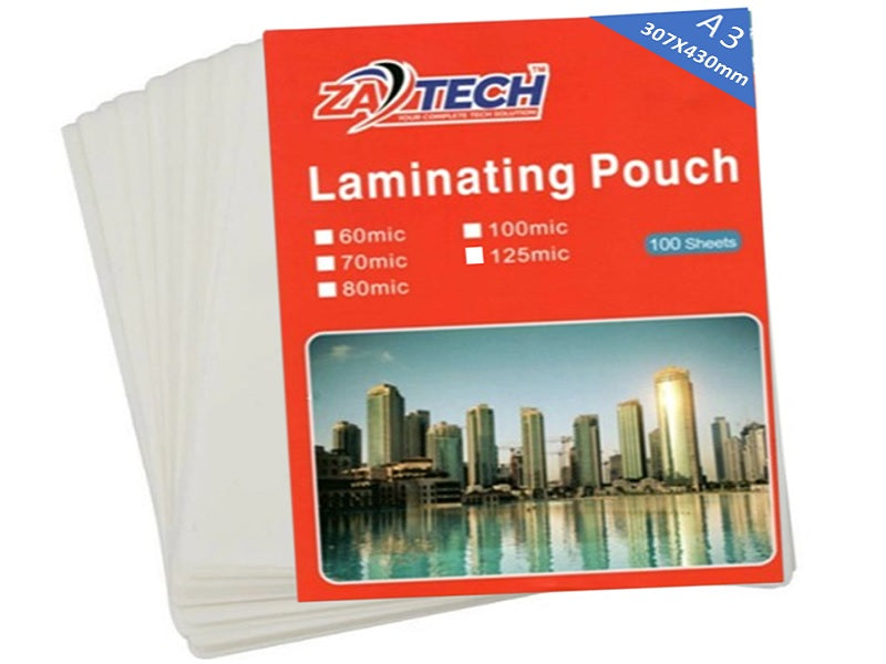 ZATECH A3 Laminating Pouch 160Micx100Pck