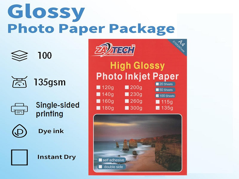 ZATECH High Gloss Photopaper 135G X100P