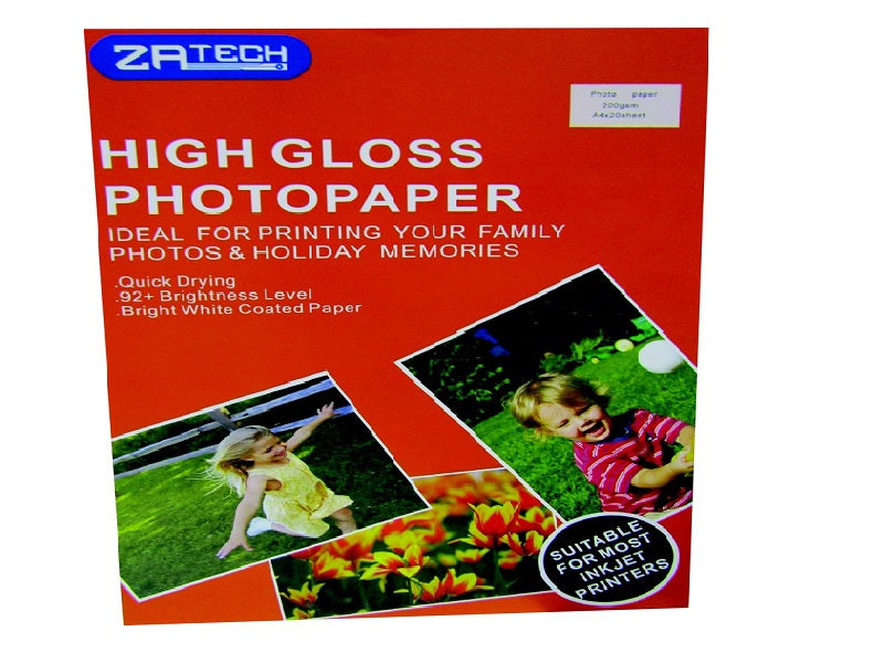 ZATECH High Gloss Photopaper 200G X 20