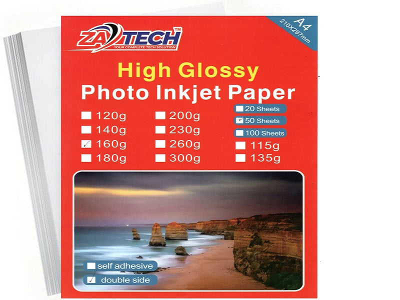 ZATECH A4-2 Side High Gloss  Photo Paper