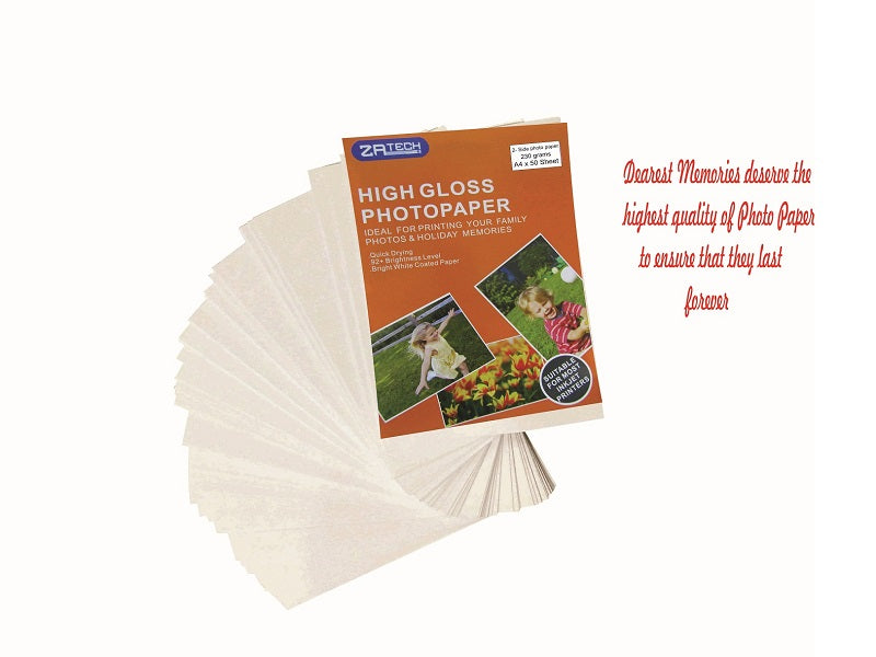 ZATECH A4-2 Side High Gloss  Photo Paper