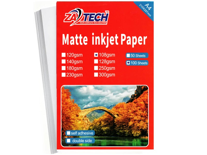 ZATECH Matte Inkje Photopaper 108G X100P