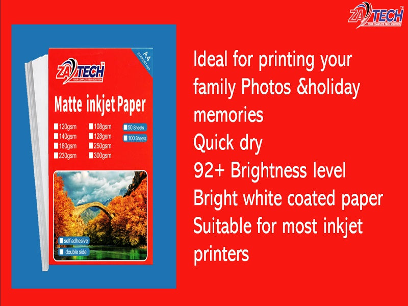 ZATECH Matte Inkje Photopaper 128G X100P