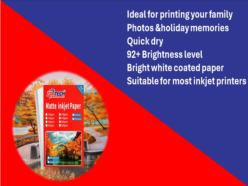 ZATECH 2 Side Matte Inkjet  Photo Paper