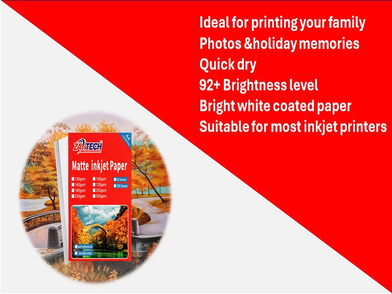 ZATECH 2 Side Matte Inkjet  Photo Paper