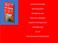 ZATECH 2 Side Matte Inkjet  Photo Paper