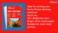 ZATECH 2 Side Matte Inkjet  Photo Paper