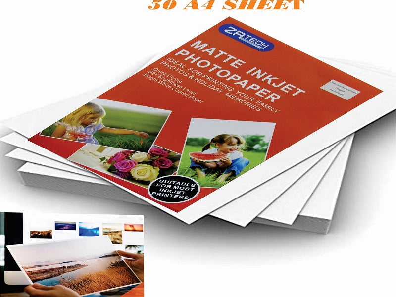 ZATECH A4 Pearl Business Card Paper 260gsm - 50 Sheets, Inkjet Photo Paper