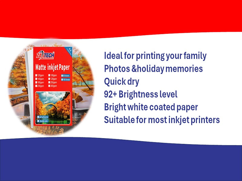 ZATECH A4 Sticker Matte Photopaper