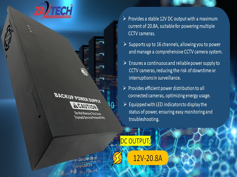 ZATECH Batt Backup CCTV Outdoor 16Ch