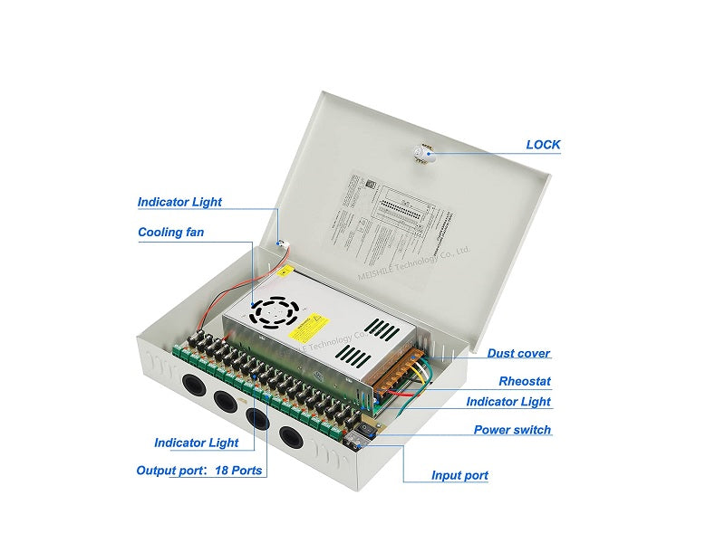 ZATECH CCTV Outdoor 18Ch Power Supply