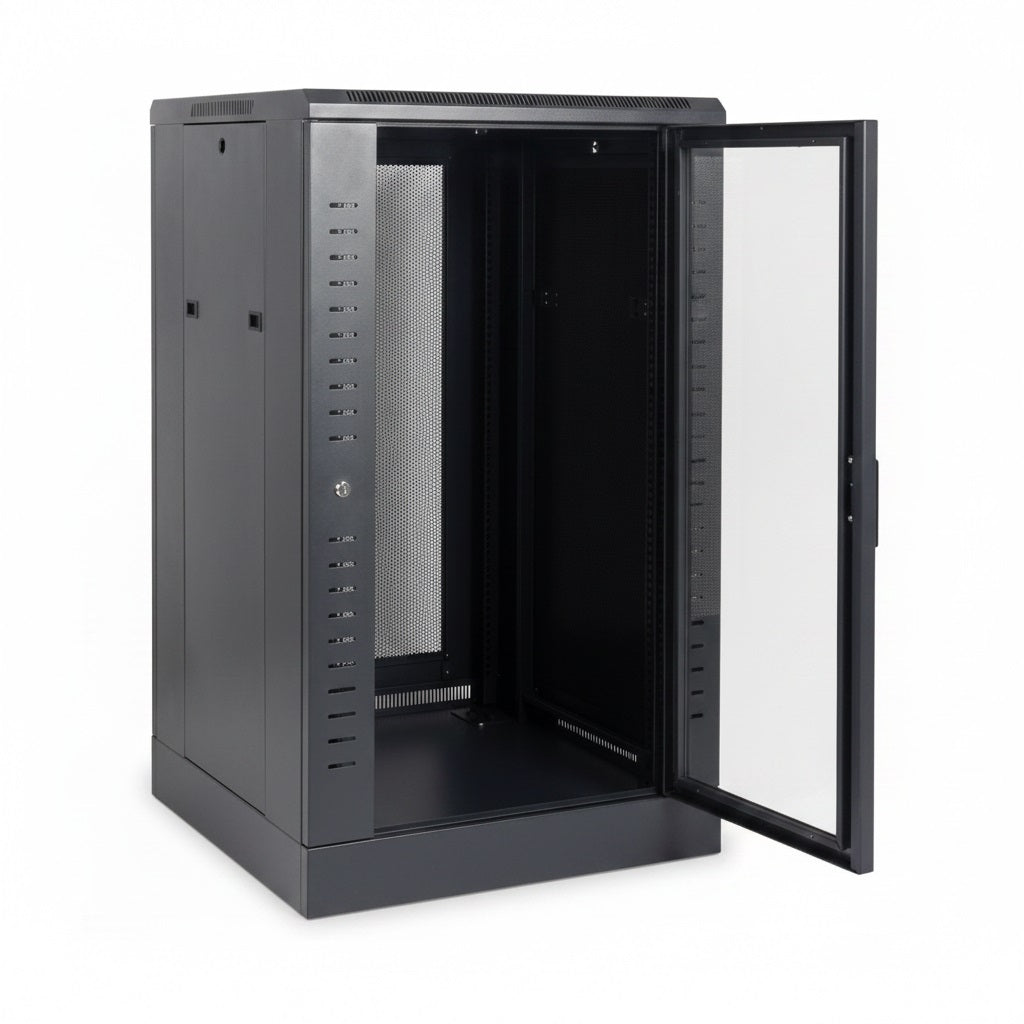 ZATECH 22U Server Cabinet - 600 x 650mm, Glass Door, 2 Fans, 2 Shelves (ZA-CAB22U)