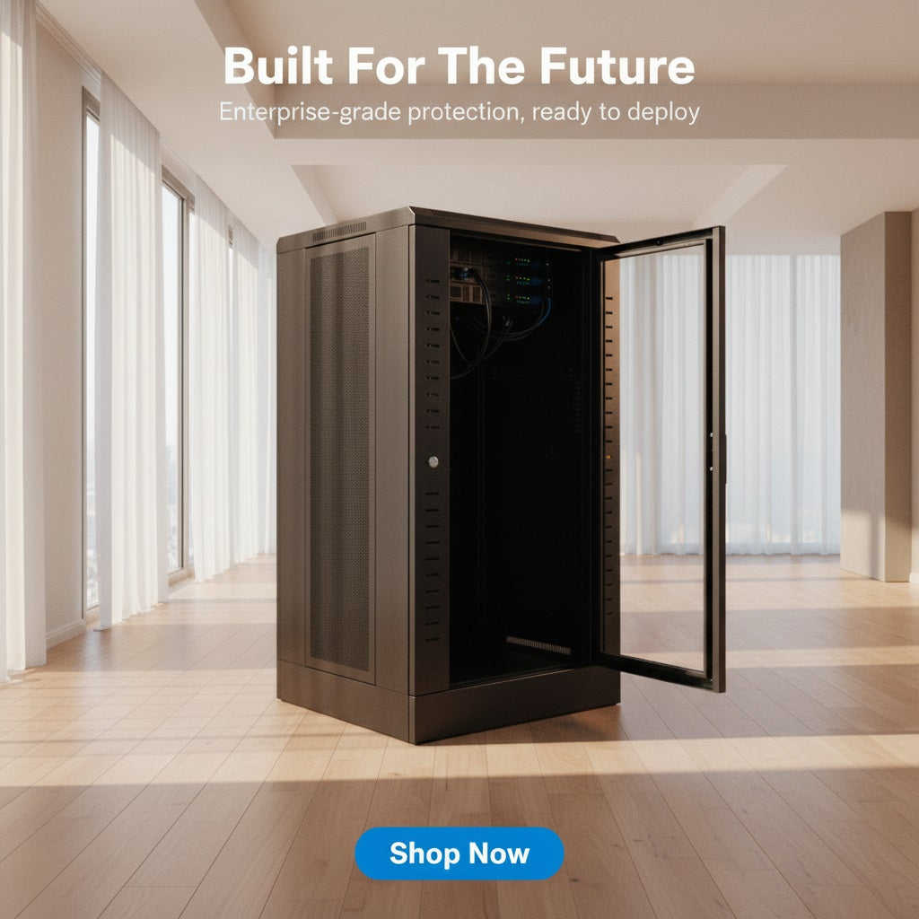 ZATECH 22U Server Cabinet - 600 x 650mm, Glass Door, 2 Fans, 2 Shelves (ZA-CAB22U)