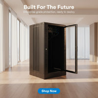 ZATECH 22U Server Cabinet - 600 x 650mm, Glass Door, 2 Fans, 2 Shelves (ZA-CAB22U)
