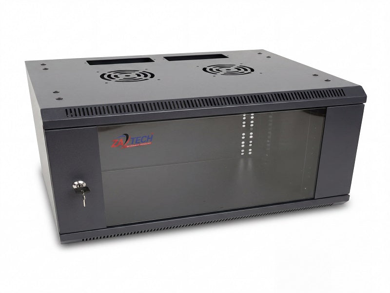 ZATECH 6U Wall-Mount Server Cabinet - 600 x 450mm, Glass Door, 12kg (ZA-CAB6U)