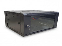Zatech Cab6U swing server cabinet three-quarter view with glass locking door