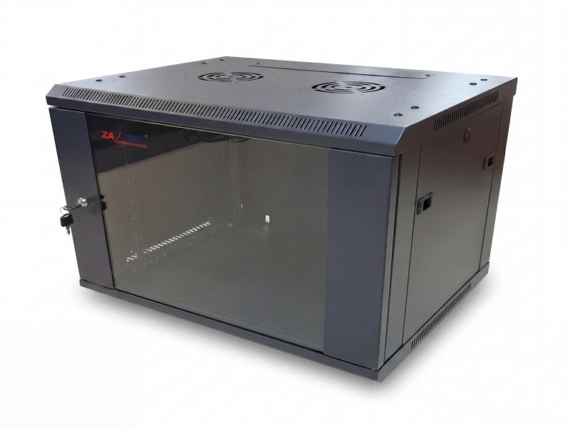 ZATECH 9U Wall-Mount Server Cabinet - 600 x 450mm, Glass Door, 15kg (ZA-CAB9U)