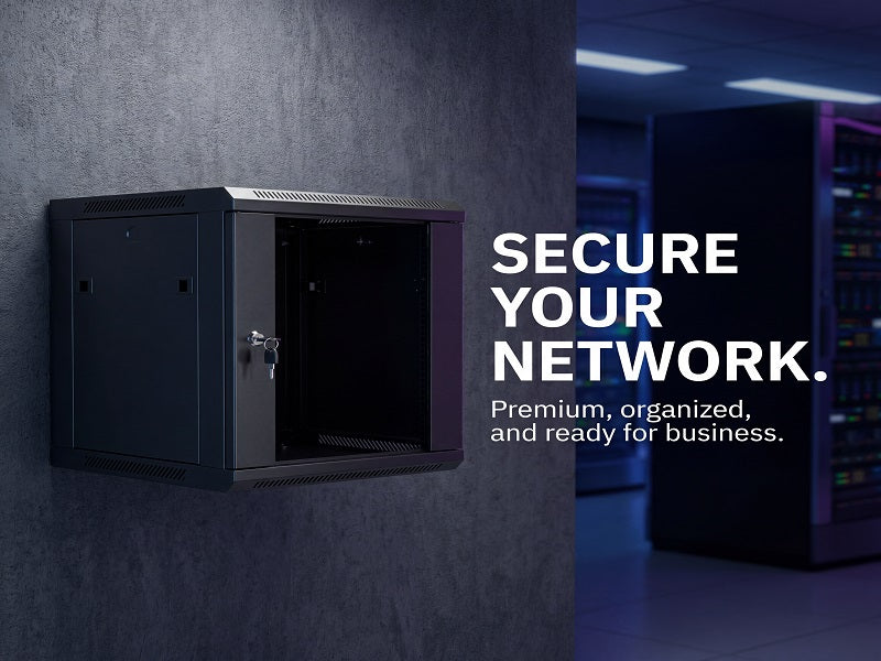 ZATECH 9U Wall-Mount Server Cabinet - 600 x 450mm, Glass Door, 15kg (ZA-CAB9U) – view 4