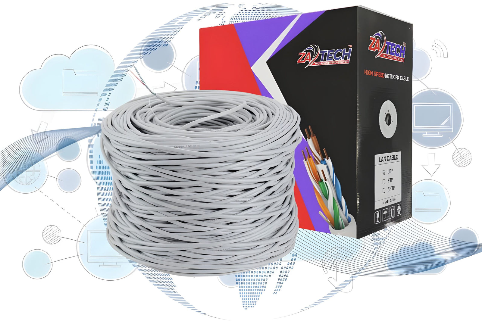 ZATECH Cat5 Cables Approx 305 Mtr Utp