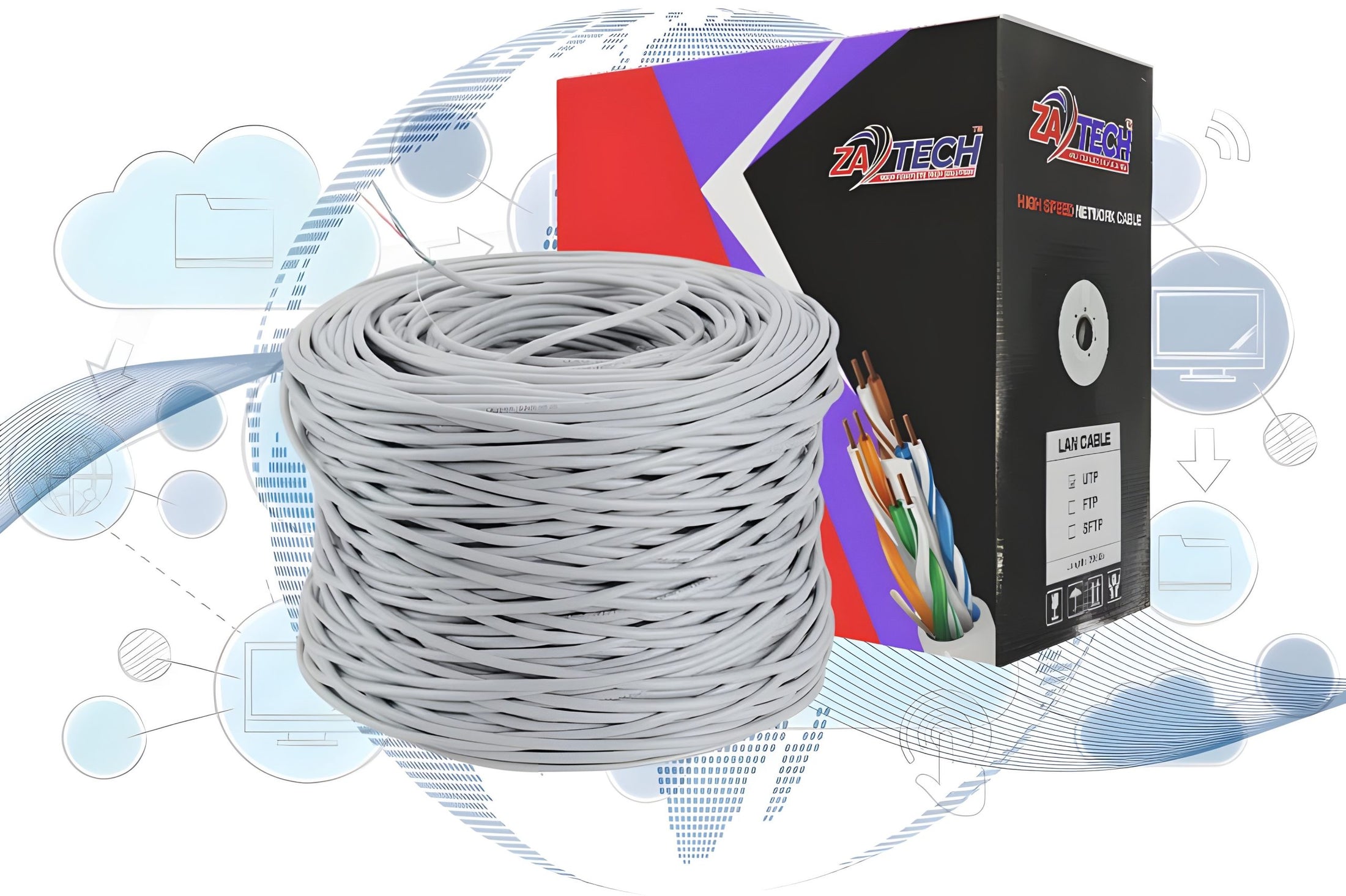 ZATECH Cat5 Cables Approx 305 Mtr Utp
