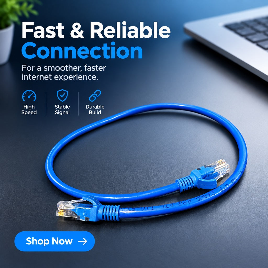 ZATECH Cat6 Blue Network Cable 0.5 Meter