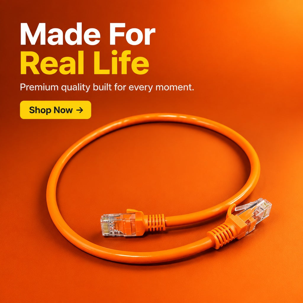 ZATECH Cat6 Orange Network Cable 0.5 Mtr