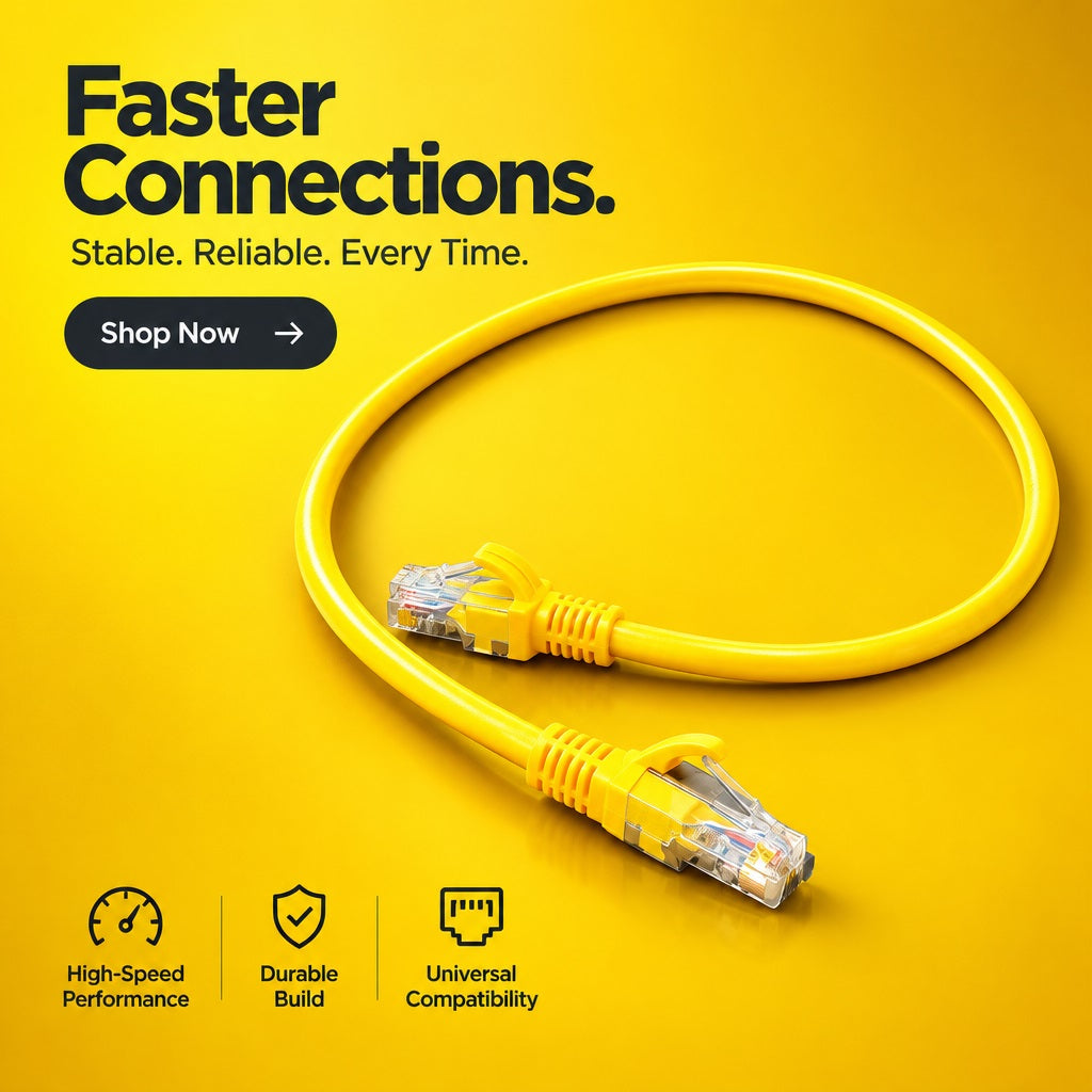 ZATECH Cat6 Yellow Network Cable 0.5 Met