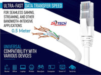 ZATECH Cat6 Cable 0.5 Mtr