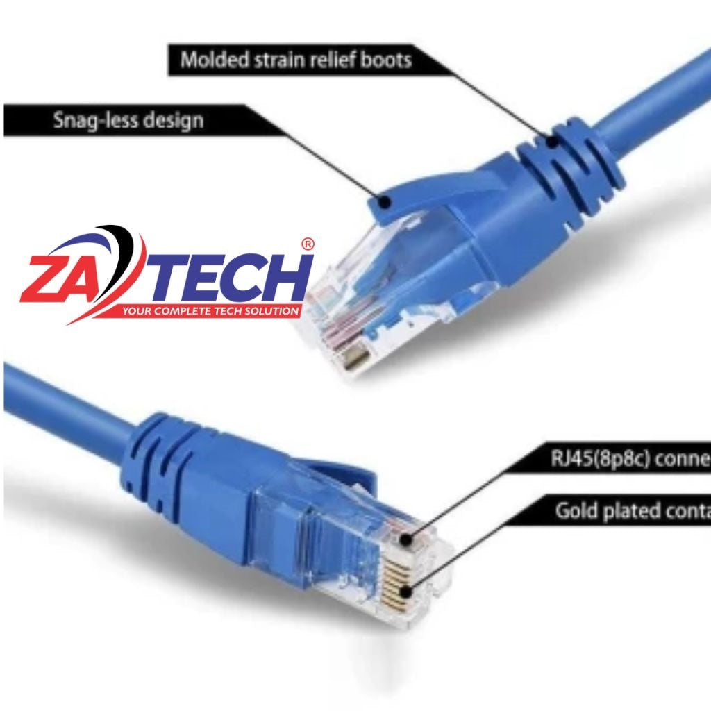 ZATECH Cat6 UTP Network Patch Cable 15m - RJ45, Grey, LAN Ethernet Cable – view 3
