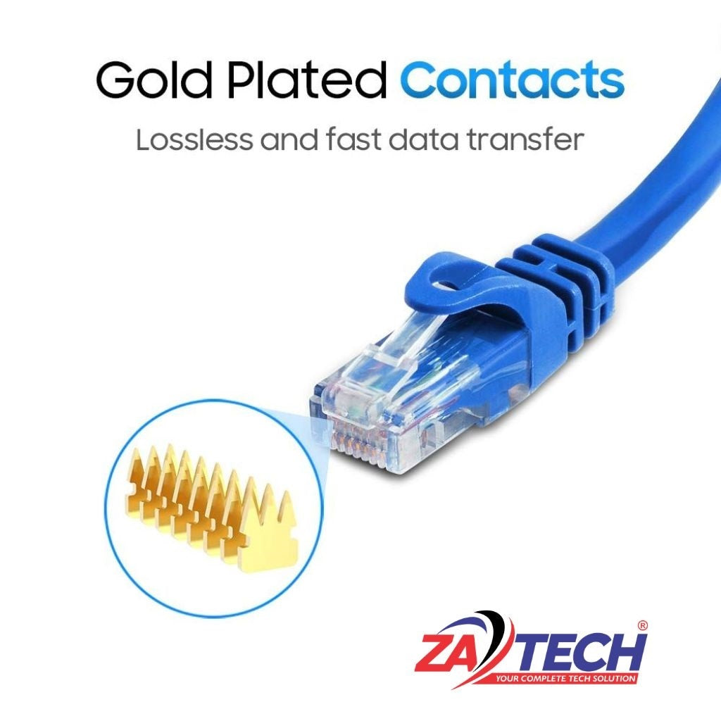 ZATECH Cat6 UTP Network Patch Cable 20m - RJ45, Grey, LAN Ethernet Cable
