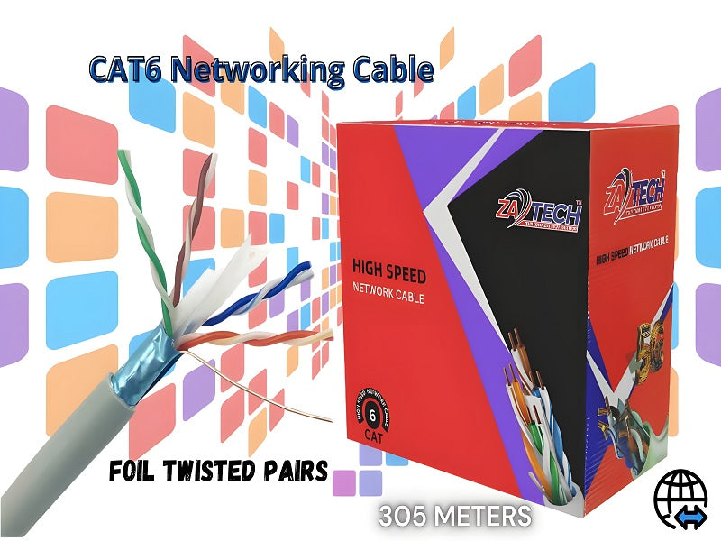 ZATECH Cat6 305M Ftp Full Copper 0.4mm
