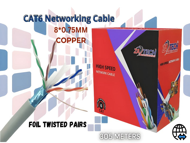 ZATECH Cat6 305M Ftp Full Copper 0.57mm